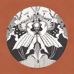 Daphne H.C. Shen 英國倫敦  黑白幾何 昆蟲 翅膀 日式風格 傢俱 手繪 壓克力原創作品 第1張的照片