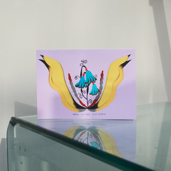 Daphne H.C. Shen 英國倫敦 復古 浪漫 紫底 花草 抽象 手繪 畢業禮物 插畫 壓克力原創作品 第1張的照片