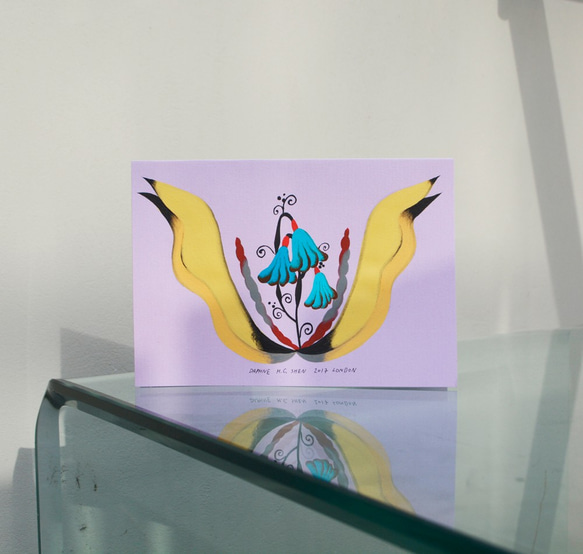 Daphne H.C. Shen 英國倫敦 復古 浪漫 紫底 花草 抽象 手繪 畢業禮物 插畫 壓克力原創作品 第1張的照片