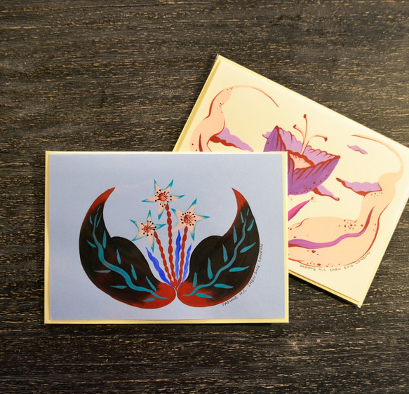 ダフネHCシェンロンドンヴィンテージ手描きの花をカスタマイズして、アクリル系カードのオリジナル作品で独立した生産にカードワンの件 2枚目の画像