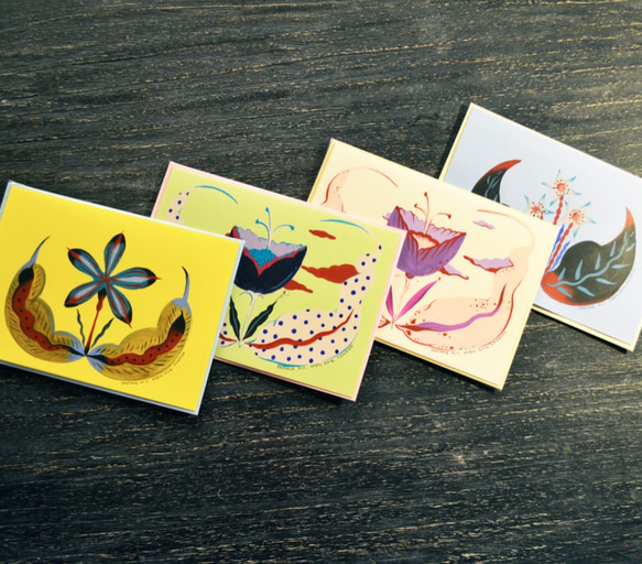 ダフネHCシェンロンドンヴィンテージ手描きの花をカスタマイズして、アクリル系カードのオリジナル作品で独立した生産にカードワンの件 5枚目の画像