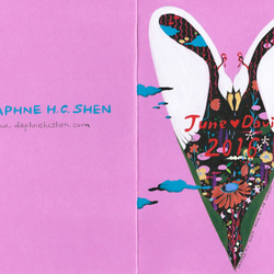 ダフネHCシェンロンドンカスタム手描きの花やカードは、アクリル元は独立した生産の対象作品のユニークなスタイルのイラストをSWAN 3枚目の画像
