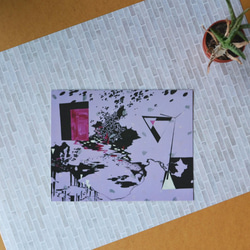 ロンドンアートポストカードへのダフネHCシェン5  - 反射反射紫色の三角形抽象的な幾何学的想像力 1枚目の画像