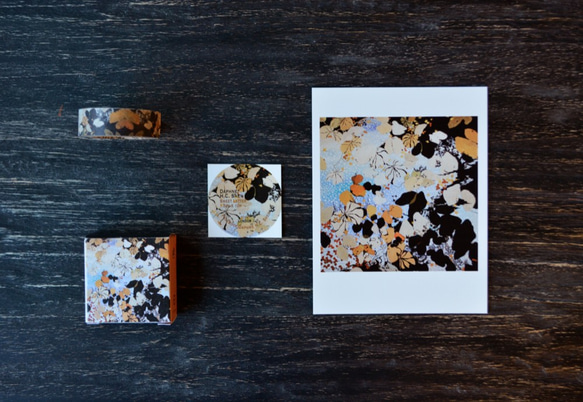 ダフネHCシェンロンドン甘い文字「ヴィンテージ手描き紙テープ+はがきキット草花のイチョウは、秋に葉 1枚目の画像