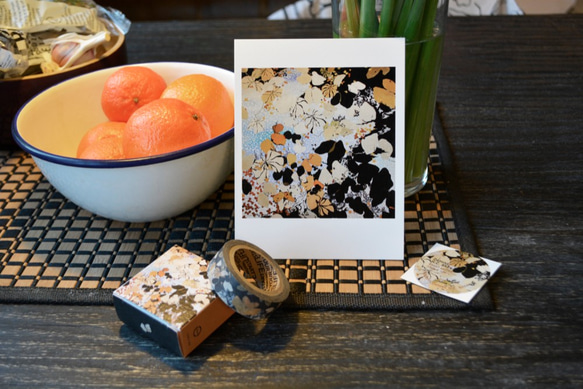 ダフネHCシェンロンドン甘い文字「ヴィンテージ手描き紙テープ+はがきキット草花のイチョウは、秋に葉 2枚目の画像