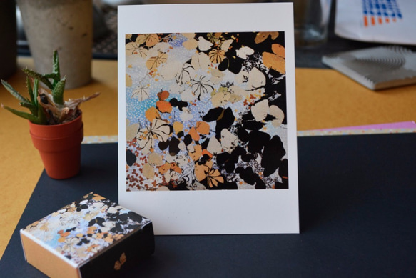 ダフネHCシェンロンドン甘い文字「ヴィンテージ手描き紙テープ+はがきキット草花のイチョウは、秋に葉 3枚目の画像