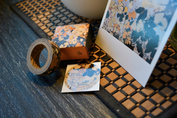 ダフネHCシェンロンドン甘い文字「ヴィンテージ手描き紙テープ+はがきキット草花のイチョウは、秋に葉 6枚目の画像