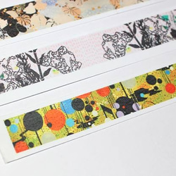 ロンドン外英国でダフネHCシェンと - 手描きの紙のテープピンクの花のレトロ城の家ブルー（2へ） 3枚目の画像