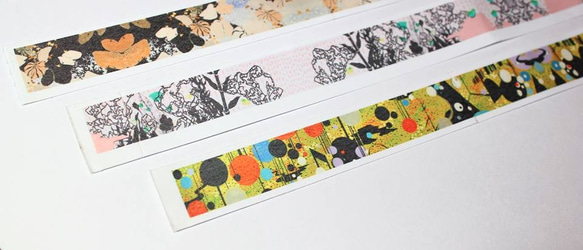 ロンドン外英国でダフネHCシェンと - 手描きの紙のテープピンクの花のレトロ城の家ブルー（2へ） 3枚目の画像