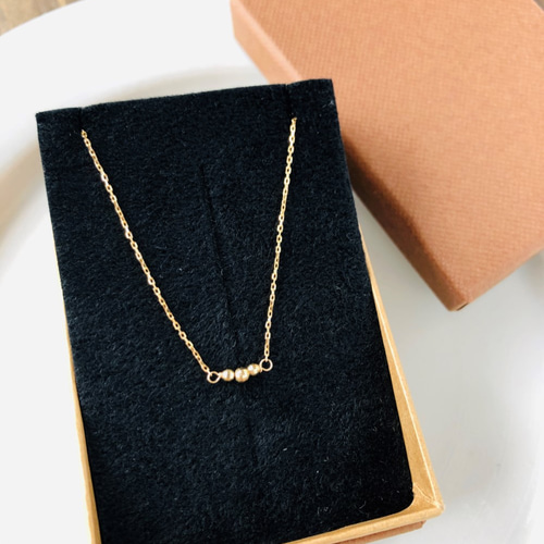K18 ゴールド ボールチャーム ネックレス