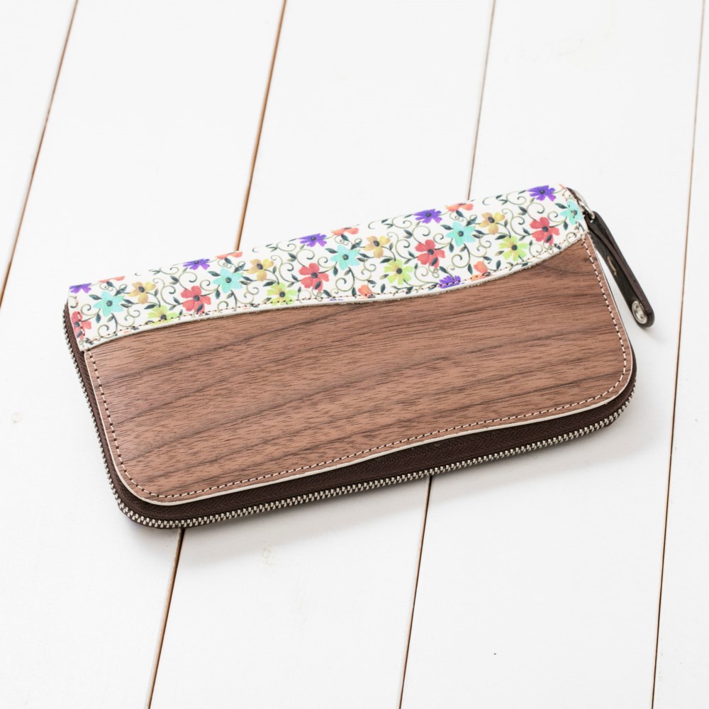 REAL WOOD Fシリーズ　ラウンドジップウォレット　アイボリー 18,563円