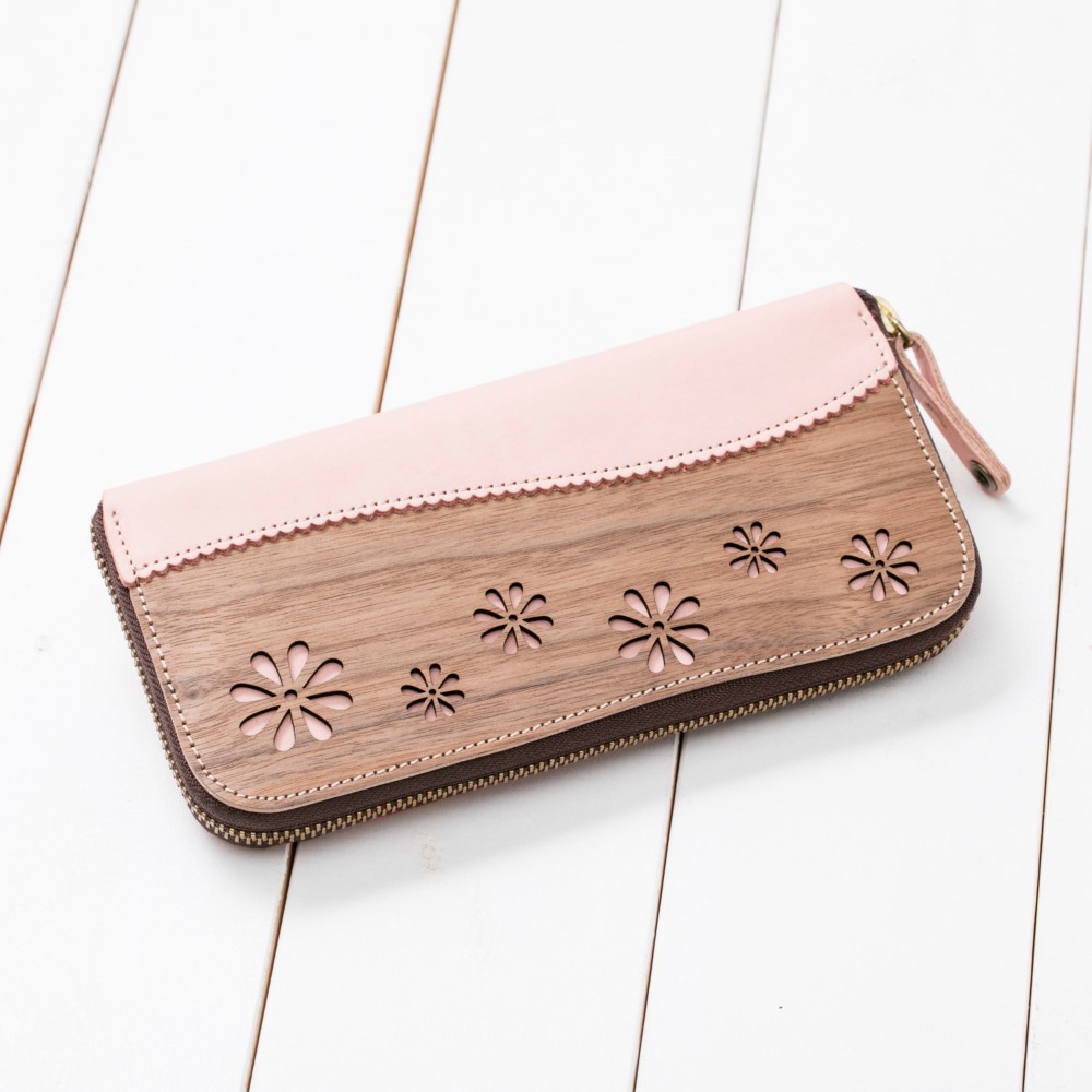 【 FLEUR】ラウンドジップウォレット　全6色　[名入れ可]