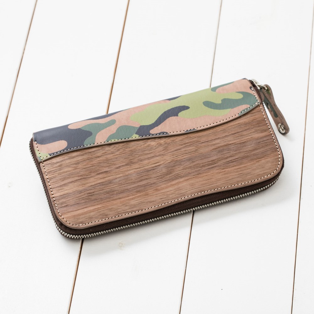 【RW】ラウンドジップウォレット　ミリタリー　[名入れ可]