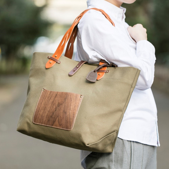 RRL カーキ キャンバス トートバッグ REAL WOOD キャンバストートバッグ カーキ トートバッグ VARCO