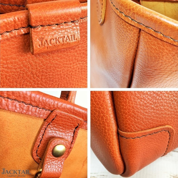 トートバッグ / シンプルなデザインの革バッグ　イタリアンオイルレザー（ウイスキー） ZY2454339655(18700円)