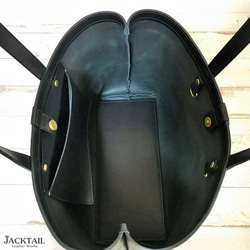【W様オーダー】トートバッグ／シンプルなデザインの革バッグ　オイルレザー（黒）　牛革【受注製作】 3枚目の画像