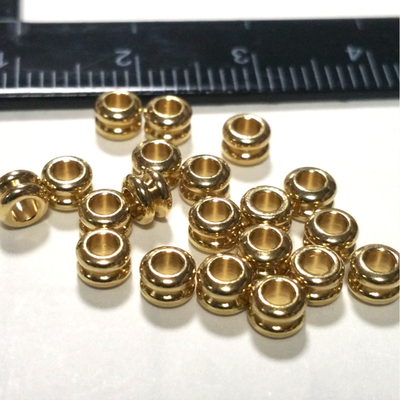 真鍮チューブビーズ 20ピース4mm×3mm 1枚目の画像