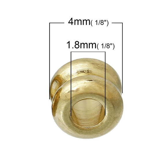 真鍮チューブビーズ 20ピース4mm×3mm 5枚目の画像