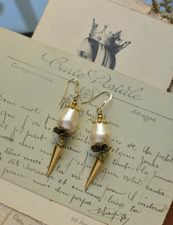 ＜Cotton　Pearl　Earrings ＞ 3枚目の画像