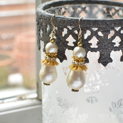 ＜Cotton　Pearl　Earrings ＞ 3枚目の画像