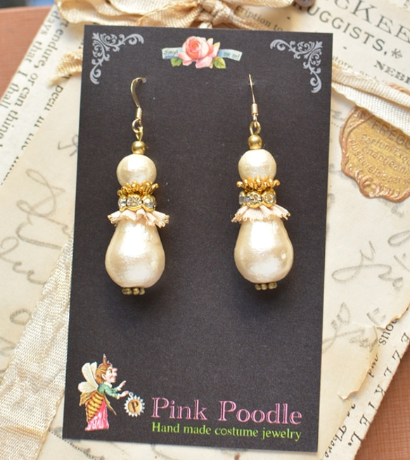 ＜Cotton　Pearl　Earrings ＞ 1枚目の画像