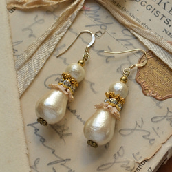 ＜Cotton　Pearl　Earrings ＞ 2枚目の画像