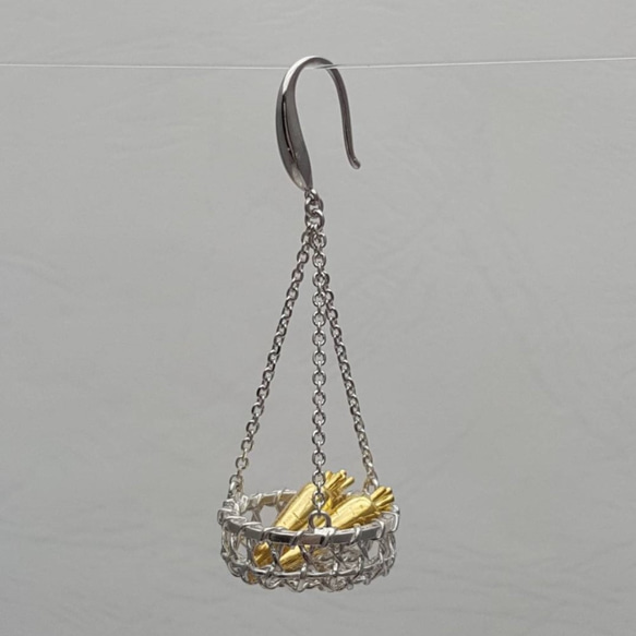 [HS]幸せな収穫Hongshengジュエリー0.925純銀製のイヤリング 3枚目の画像