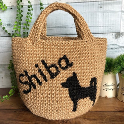 柴犬 麻紐バッグ カゴバッグ かごバッグ ren-momo 通販｜Creema 