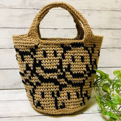 LLサイズ 集まれニコちゃん！ 麻紐バッグ かごバッグ かごバッグ ren  