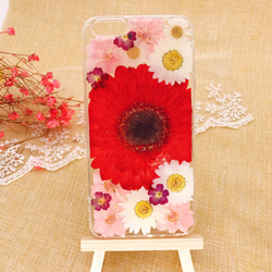 iPhoneX iPhone8/7/6S/5/SE/Plus 押し花 ケース 多機種対応 スマホケース 1枚目の画像