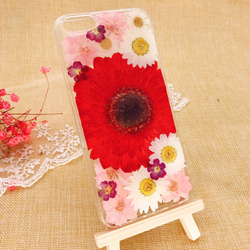 iPhoneX iPhone8/7/6S/5/SE/Plus 押し花 ケース 多機種対応 スマホケース 2枚目の画像