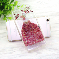 iPhoneX iPhone8/7/6S/5/SE/Plus 押し花 ケース 多機種対応 スマホケース 1枚目の画像