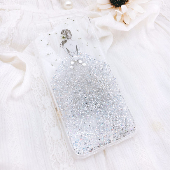 iPhoneX iPhone8/7/6S/5/SE/Plus 押し花 ケース 多機種対応 スマホケース 3枚目の画像