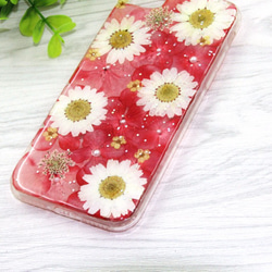 iPhoneX iPhone8/7/6S/5/SE/Plus 押し花 ケース 多機種対応 スマホケース 3枚目の画像