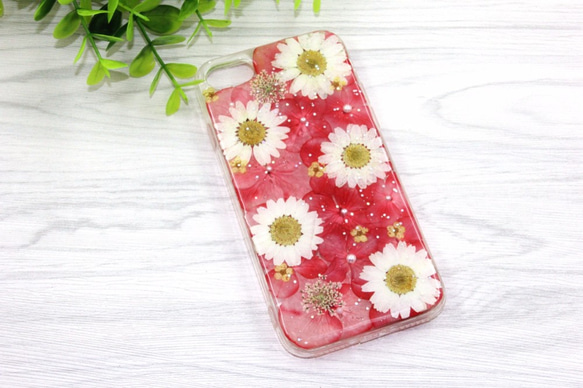 iPhoneX iPhone8/7/6S/5/SE/Plus 押し花 ケース 多機種対応 スマホケース 4枚目の画像