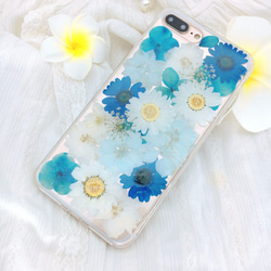 iPhoneX iPhone8/7/6S/5/SE/Plus 押し花 ケース 多機種対応 スマホケース 4枚目の画像