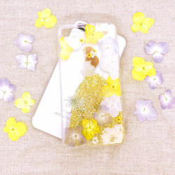 iPhoneX iPhone8/7/6S/5/SE/Plus 押し花 ケース 多機種対応 スマホケース 2枚目の画像