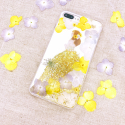 iPhoneX iPhone8/7/6S/5/SE/Plus 押し花 ケース 多機種対応 スマホケース 3枚目の画像