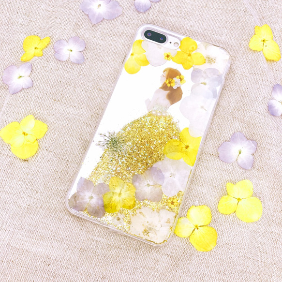 iPhoneX iPhone8/7/6S/5/SE/Plus 押し花 ケース 多機種対応 スマホケース 3枚目の画像