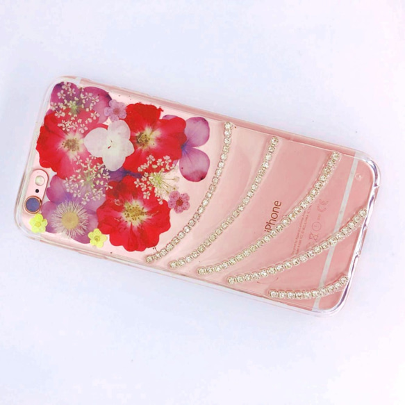 iPhoneX iPhone8/7/6S/5/SE/Plus 押し花 ケース 多機種対応 スマホケース 3枚目の画像