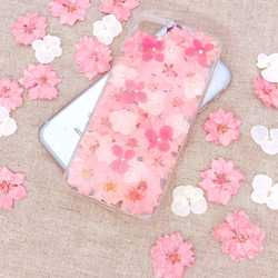 iPhoneX iPhone8/7/6S/5/SE/Plus 押し花 ケース 多機種対応 スマホケース 3枚目の画像