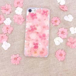 iPhoneX iPhone8/7/6S/5/SE/Plus 押し花 ケース 多機種対応 スマホケース 4枚目の画像