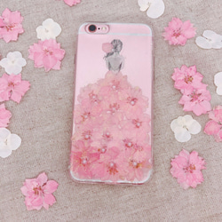 iPhoneX iPhone8/7/6S/5/SE/Plus 押し花 ケース 多機種対応 スマホケース 3枚目の画像