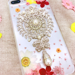 iPhoneX iPhone8/7/6S/Plus Xperia XZ1 押し花 ケース 多機種対応 スマホケース 3枚目の画像