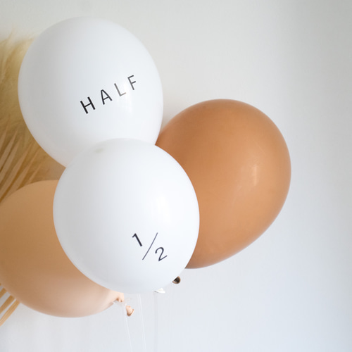 バルーン6個セット［HALF 1/2］誕生日 風船 ハーフバースデー