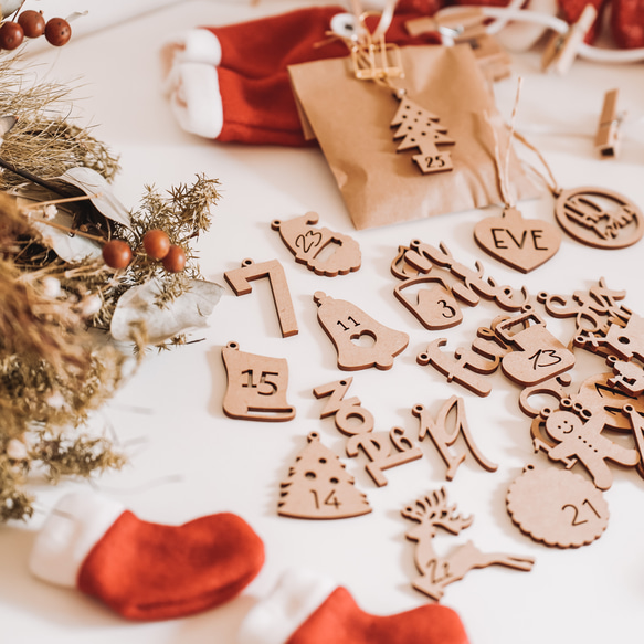 木製［送料込］クリスマス アドベントカレンダー アドヴェント advent