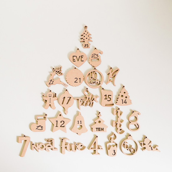 クリスマス 木製［送料込］アドベントカレンダー アドヴェントカレンダーセット レターバナー クリスマスアイテム 7枚目の画像