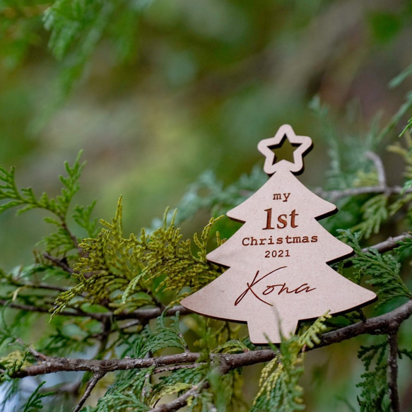 クリスマス 木製  お名前・年号入り！ベビーオーナメント Baby ornament クリスマスアイテム 11枚目の画像