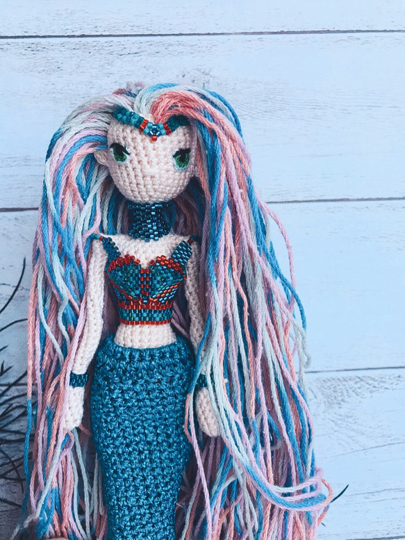 Amigurumi doll Mermaid • あみぐるみ 人形 マーメイド • コットン おもちゃ 10枚目の画像