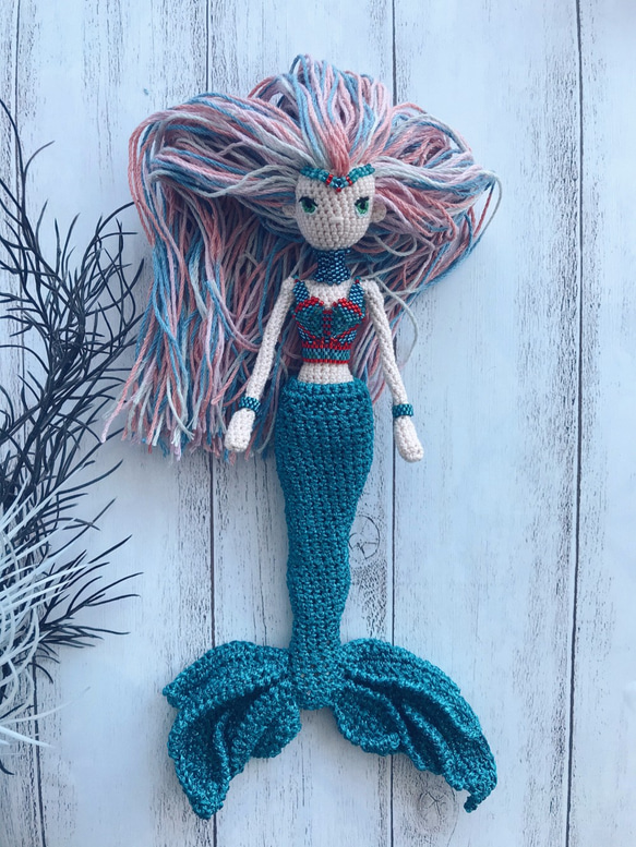 Amigurumi doll Mermaid • あみぐるみ 人形 マーメイド • コットン おもちゃ 3枚目の画像